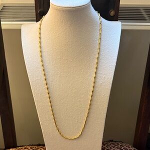 Monet Vintage 60’s Gold Plated Bamboo Style Elongated Bead Necklace. Very Rare.